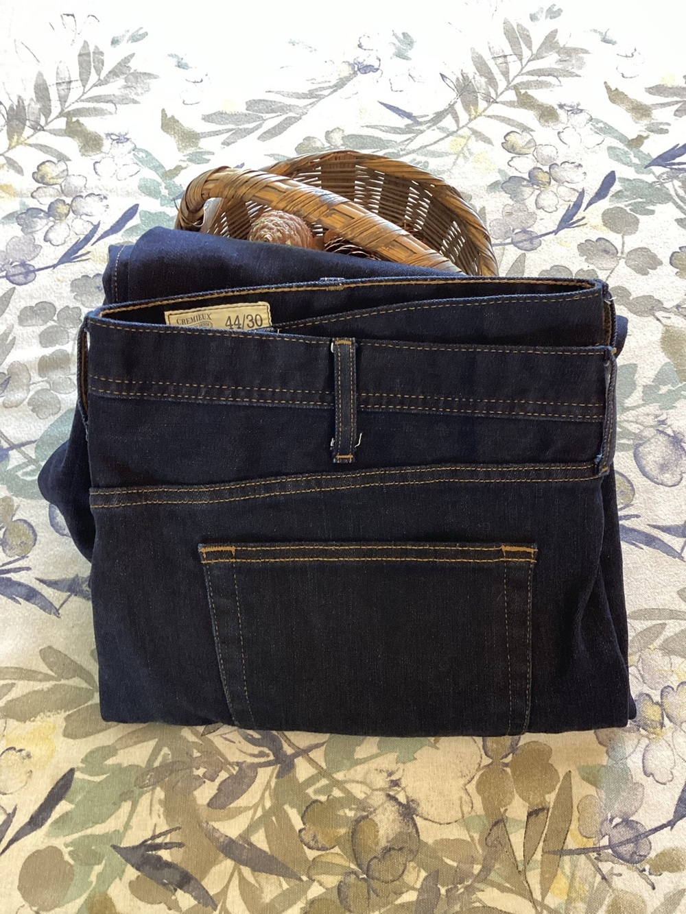 Cremieux Mens Blue Denim Pants 44x30 Straight Stretch